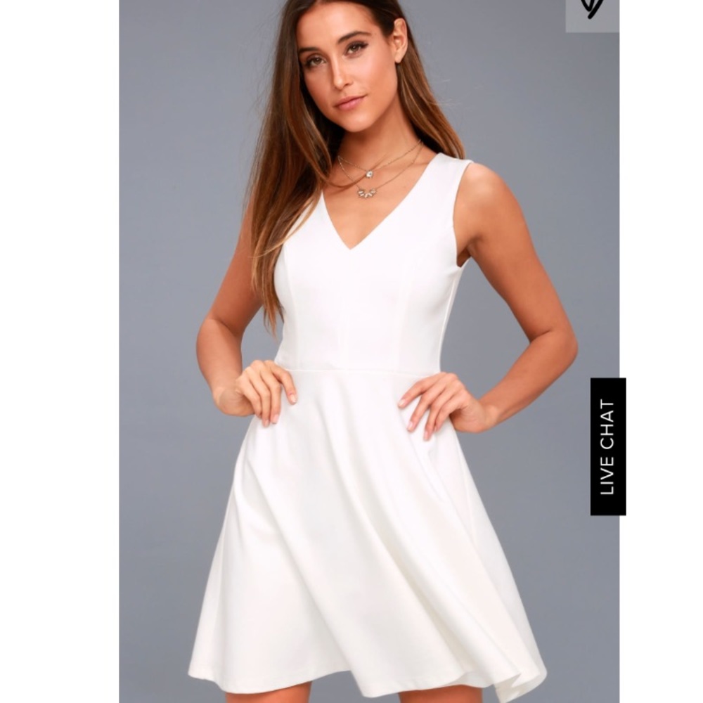 NWT lulus bon appetite white skater dress